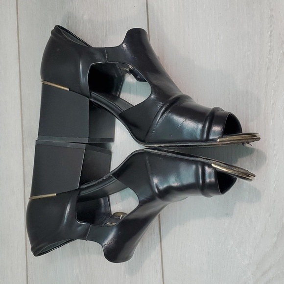 Balenciaga Paris Womens Ankles Leather Block Heels sandals shoes sz 40/10 - Picture 11 of 16